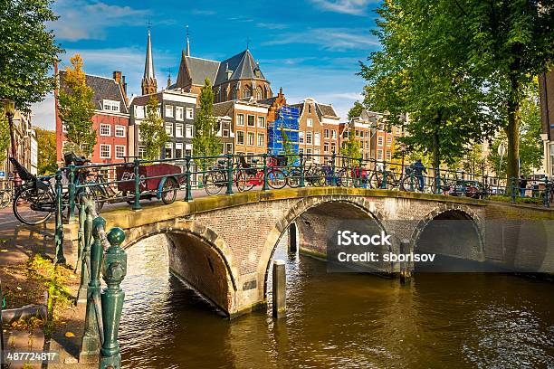 Amsterdam Cityscape Stock Photo - Download Image Now - Amsterdam, Canal, Bridge - Built Structure