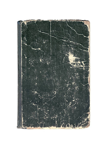 schwarz altes buch cover von - paper crumpled old cracked stock-fotos und bilder