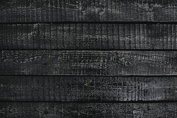 istock Black wooden planks 487725959