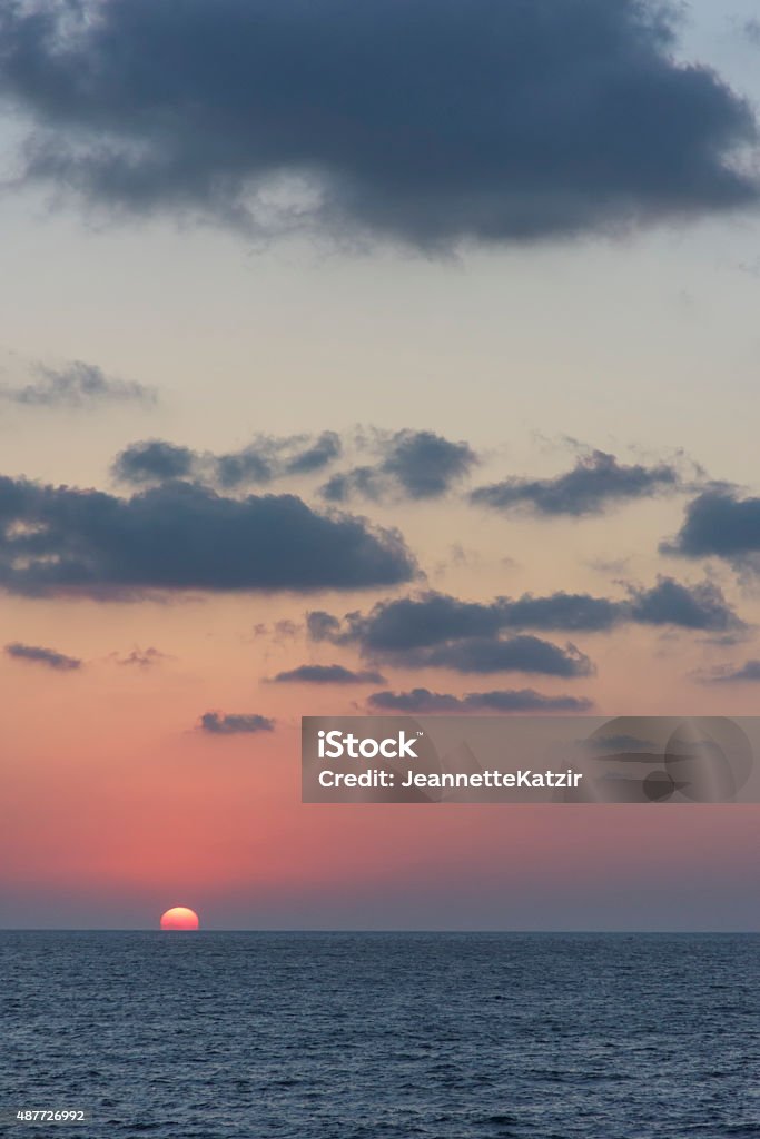 Akko Israel's sunset beside the ruins 2015 Stock Photo