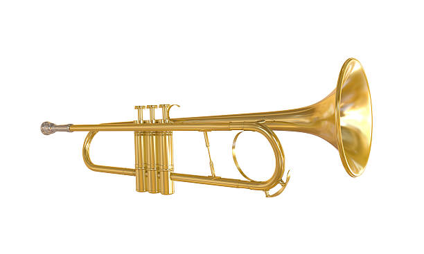 gold trumpet puste - trumpet musical instrument brass band classical music zdjęcia i obrazy z banku zdjęć