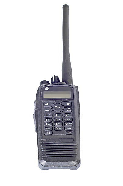 istock Black compact professional portable radio set. 487729151