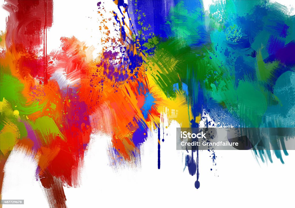 Abstrakte bunte Farbe Schlaganfall auf weißem Hintergrund - Lizenzfrei Pinselstrich-Optik Stock-Illustration