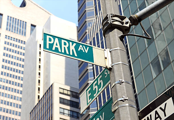 park avenue road entrar manattan, nova york - manattan - fotografias e filmes do acervo