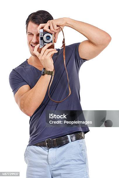 Getting Into Photography Stock Photo - Download Image Now - Camera - Photographic Equipment, Men, Only Men