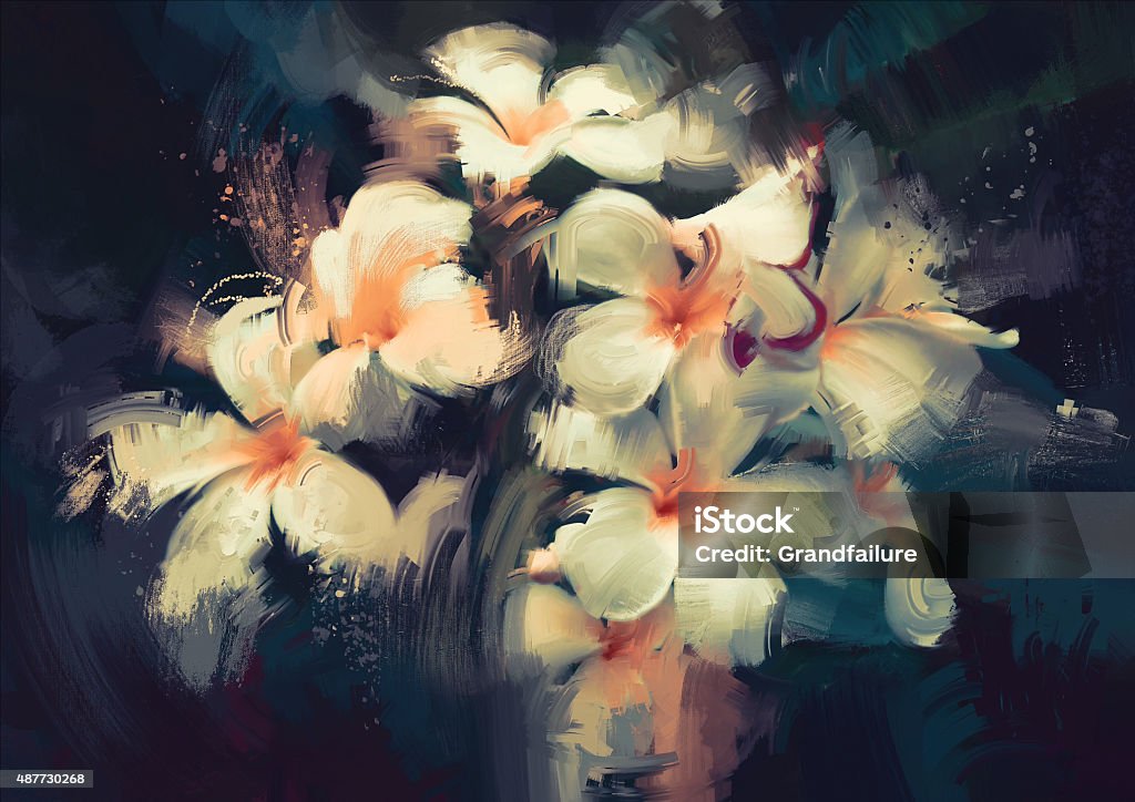 美しい花の背景に暗いホワイト - 花のロイヤリティフリーストックイラストレーション