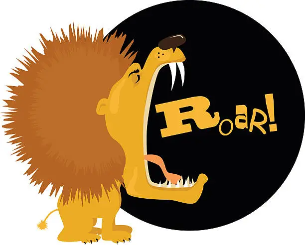 Vector illustration of Lion roaring