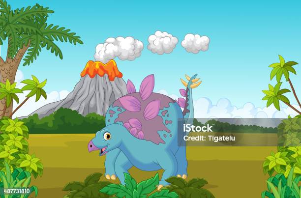 Cartoon Cute Dinosaur Stock Illustration - Download Image Now - 2015, Ancient, Animal