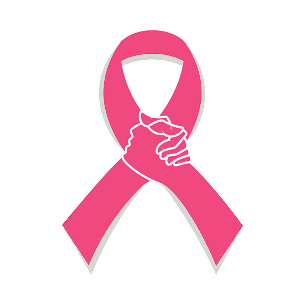 pink ribbon, rak piersi świadomości - white background isolated ribbon awareness ribbon stock illustrations
