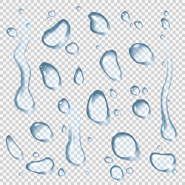 투명 벡터 저수시설 낙하 세트 2. - condensation stock illustrations