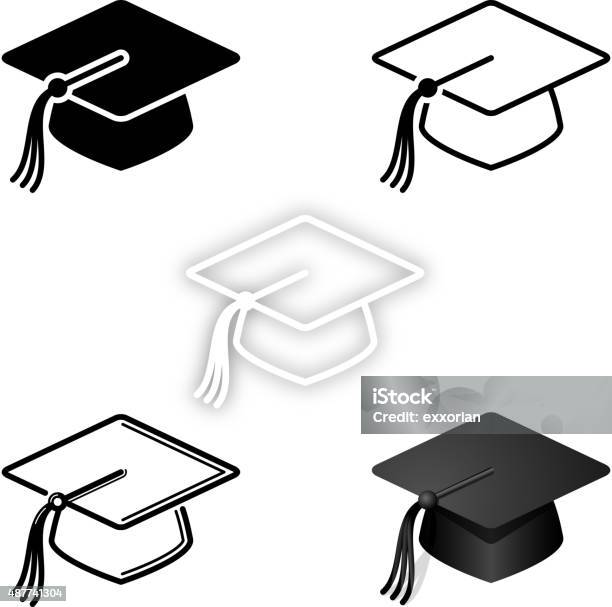 Graduation Icon Set Stock Illustration - Download Image Now - Graduation, Icon Symbol, Mortarboard