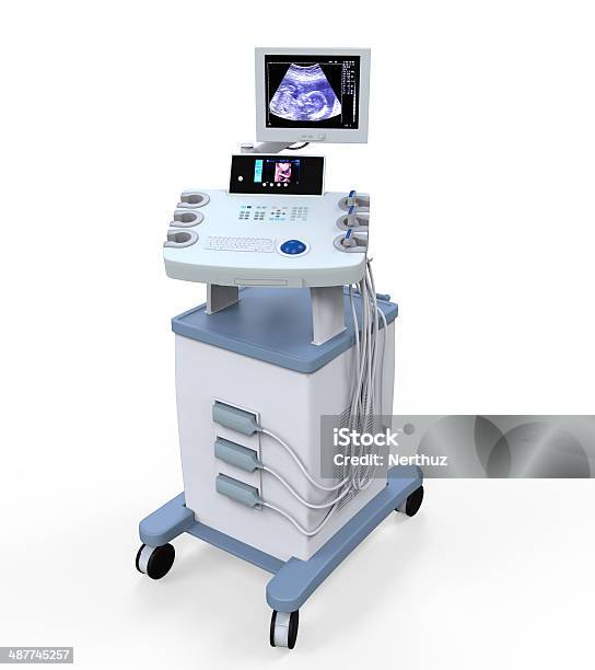 Medical Ultrasound Diagnostic Machine Stock Photo - Download Image Now - Ultrasound, 3D Scanning, 3D Ultrasound