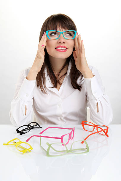 istock Pretty girl wearing colored glasses 487745645