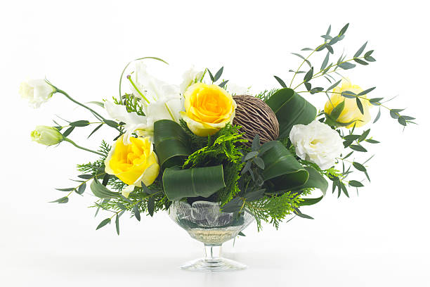 flowers in vase isolated.