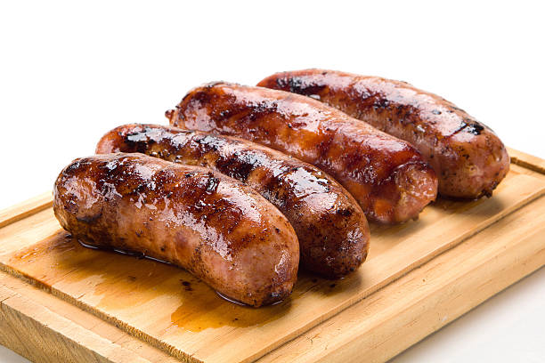 Sausage roasted on the grill.