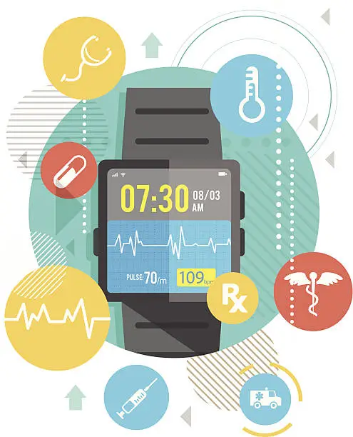 Vector illustration of healthcare in Smart watch