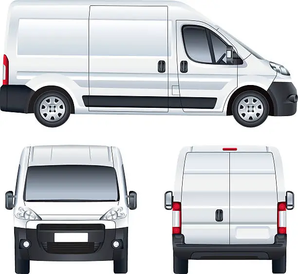Vector illustration of White vector delivery van