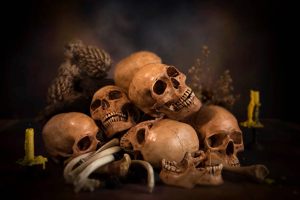 istock Still life with skull and death. 487751714