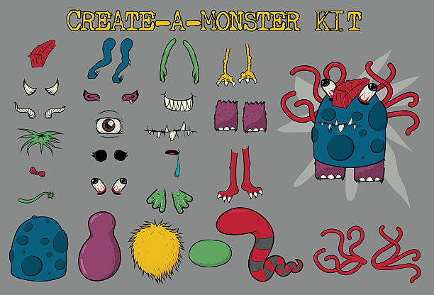 Crie-a-monster Kit - ilustração de arte vetorial