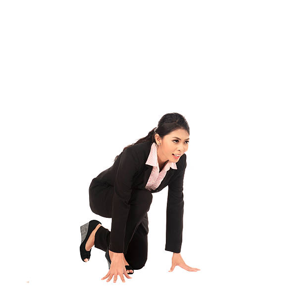 istock Asian business woman running 487752486