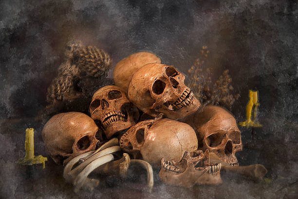 istock Still life with skull and death. 487755116