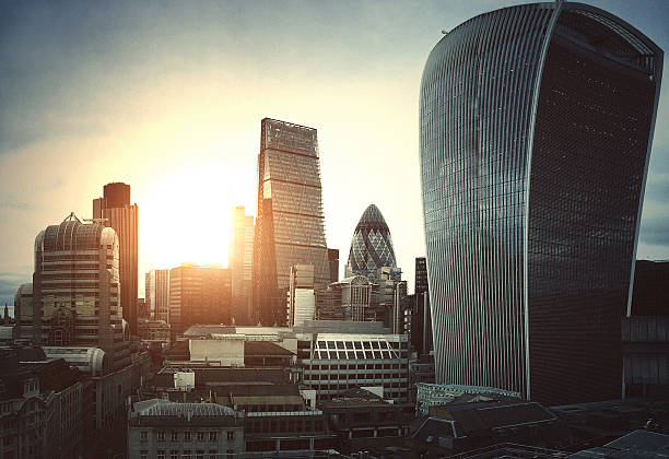 panorama de la ciudad de london - tower 42 fotografías e imágenes de stock