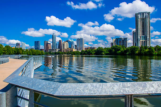 istock Abstract Austin Texas Skyline Riverside Pedestrian Angled View 487760100