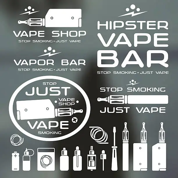 Vector illustration of Vapor bar and vape shop logo