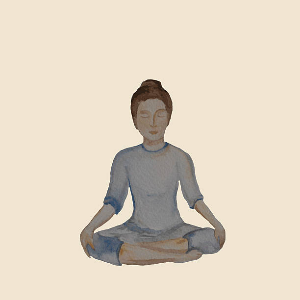 illustrazioni stock, clip art, cartoni animati e icone di tendenza di ragazza di yoga - meditating practicing yoga body