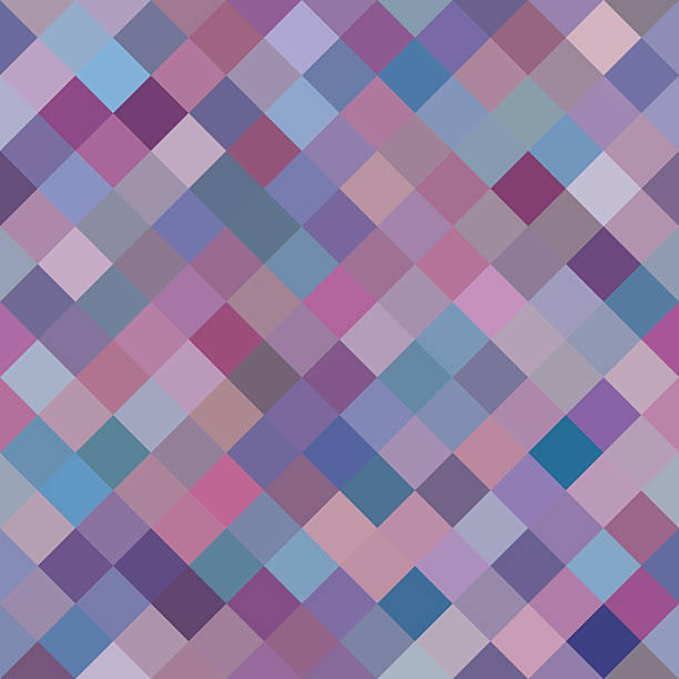 Geometric Background with Random Colored Purple Diamonds. Seamless pattern vector art illustration