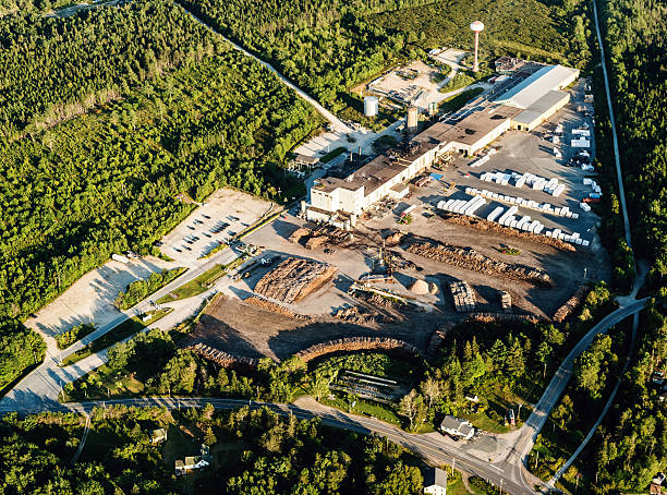 istock Aerial View of Lumberyard 487765476
