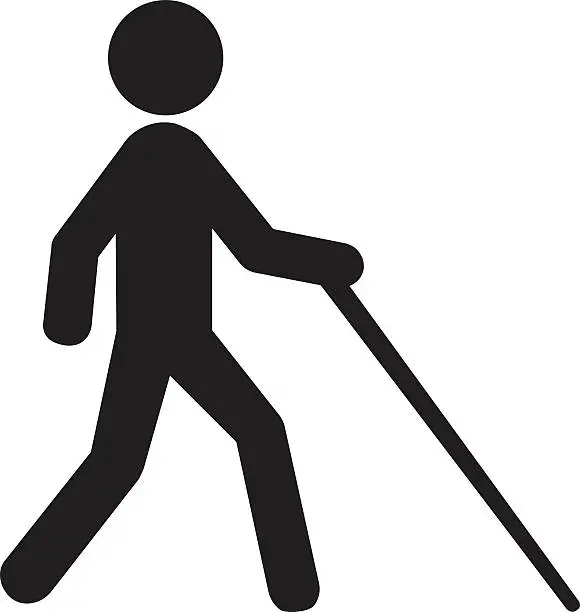 Vector illustration of Blind man walking icon