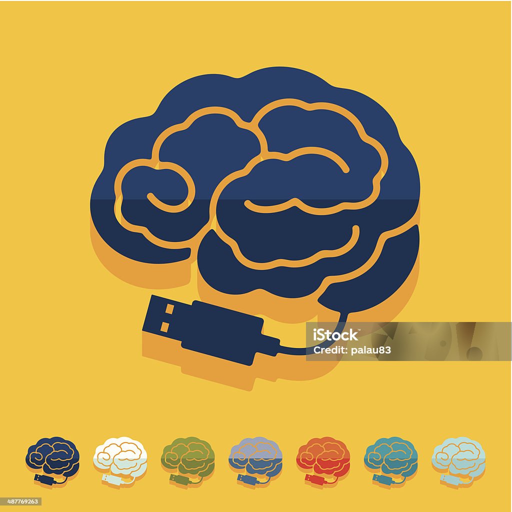 Flat design: brain Abstract stock vector