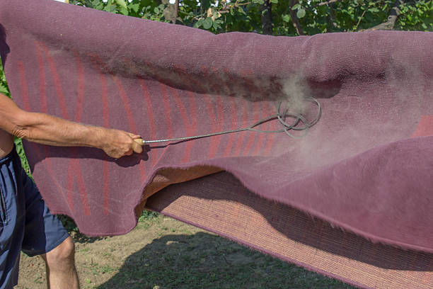 istock Dusting A Rug - Traditional Method of Carpet Cleaning 2 487769571