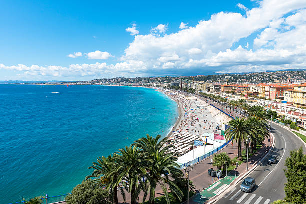 istock Aerial view of beach in Nice 487769735