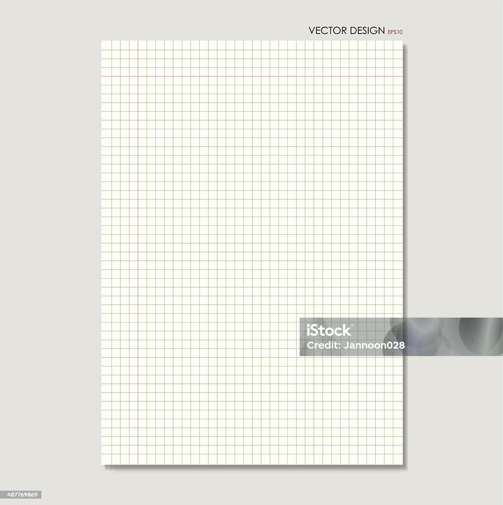 Folha de papel branco quadrado fundo, ilustração vetorial. - Royalty-free Caderno de notas arte vetorial