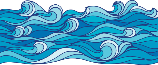 Vector illustration of sea waves. EPS10, AI CS, high res jpeg included.