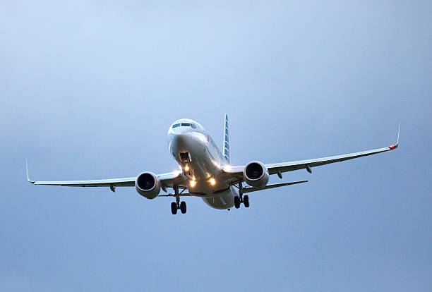 Miami, USA - August 27, 2021: America Airlines plane taking off from Miami International Airport.