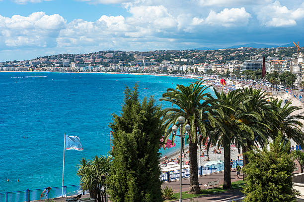 istock Aerial view of beach in Nice 487771483