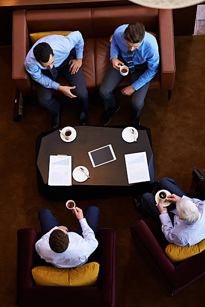 Business talk in cafe