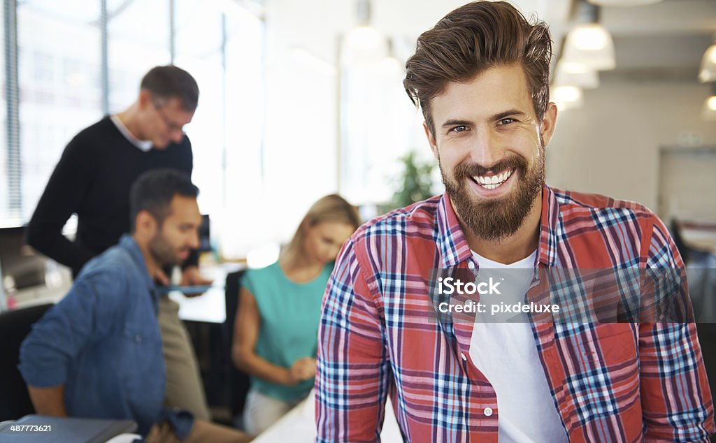 Satisfação no trabalho - Foto de stock de Barba royalty-free