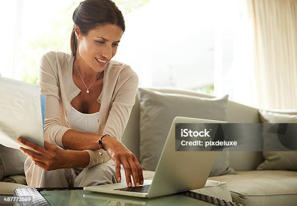 Working From The Comfort Of My Own Home Stock Photo - Download Image Now - One Woman Only, Women, Computer
