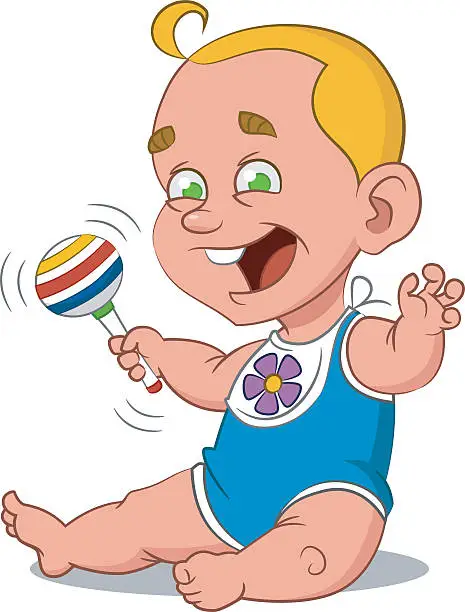 Vector illustration of cheerful baby. веселый ребенок.