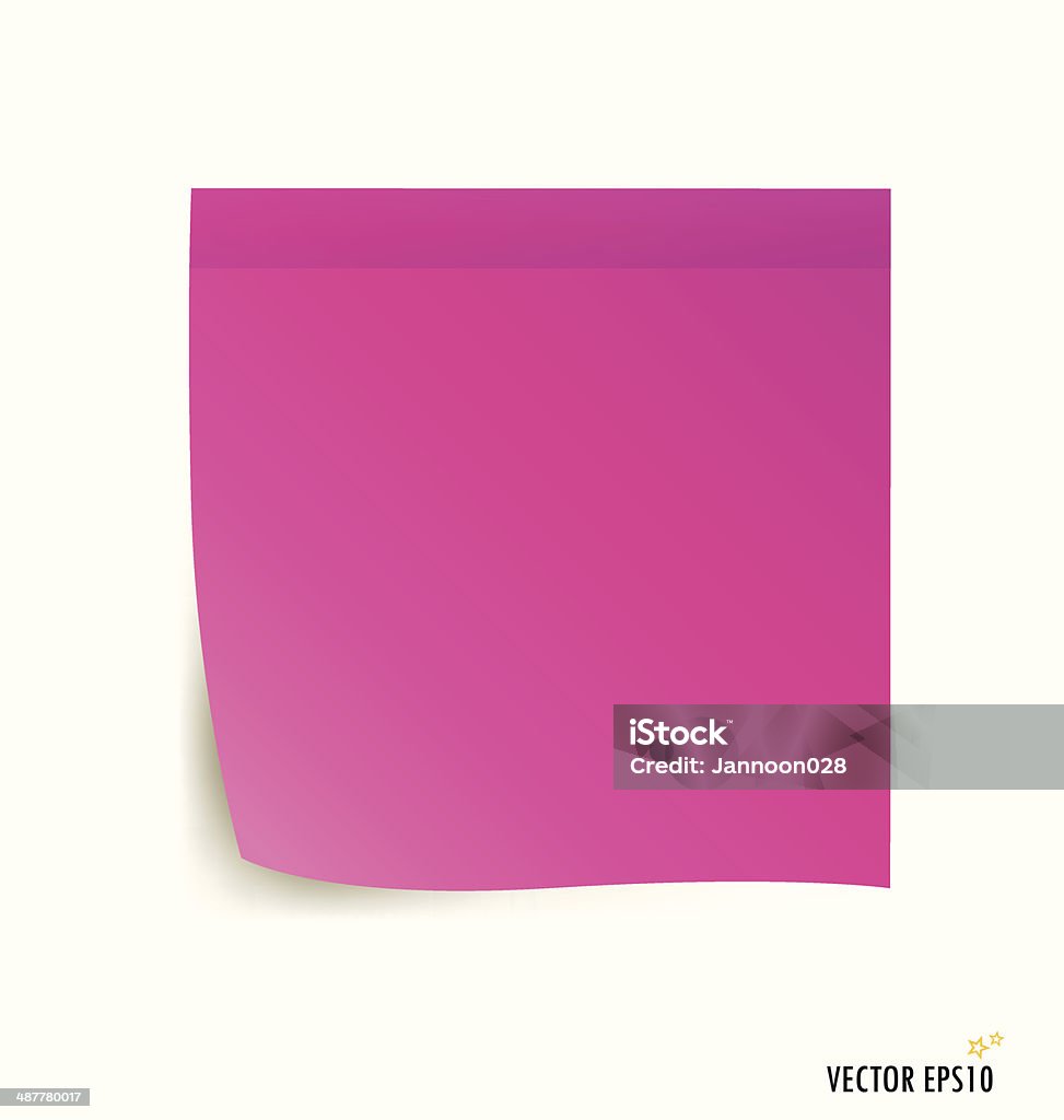 Pink Stick Note Isolated On White Background Stock Illustration ...