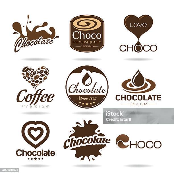 Ilustración de De Chocolate Y Café Icono De Diseño Adhesivo y más Vectores Libres de Derechos de Chocolate caliente - Chocolate caliente, Gráfico por ordenador, Amor - Sentimiento