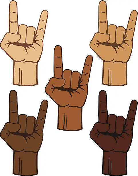 Vector illustration of Rock and Roll Hands