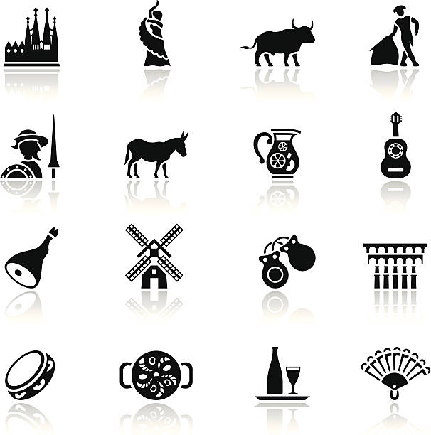 Spain Icon Set High Resolution JPG,CS6 AI and Illustrator EPS 10 included. Each element is named,grouped and layered separately. Very easy to edit.  don quixote stock illustrations