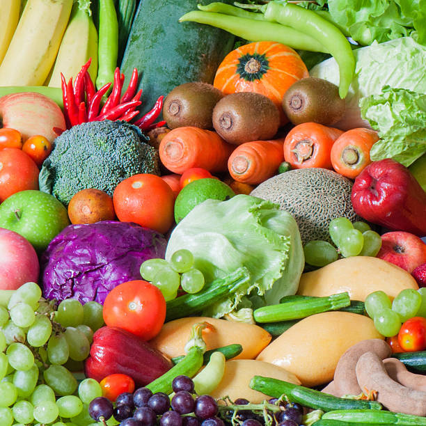 istock Mixed Tropical Fruits and vegetables 487783145