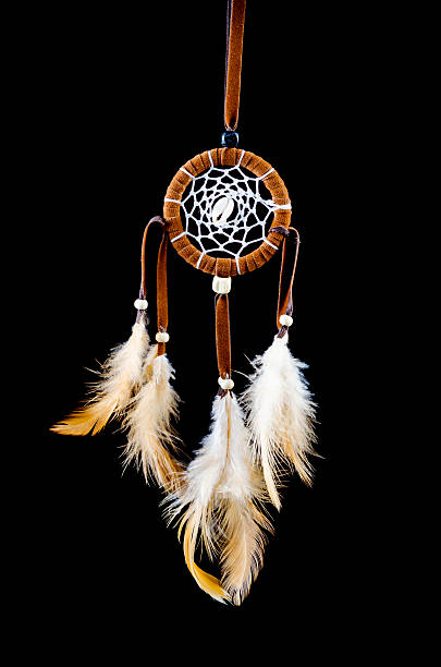 istock Beautiful dream catcher on black background 487785645