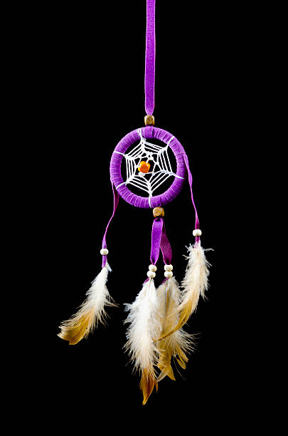 istock Beautiful dream catcher on black background 487785655
